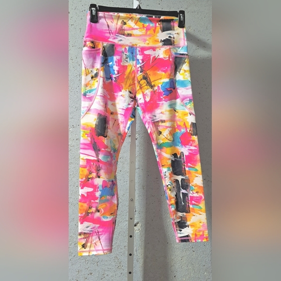 #061 Sz XL Leggings / Abstract Activewear Sports Bottom Rebelious by Maya Elious - Picture 8 of 12